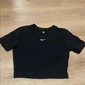 Black nike cropped shirt